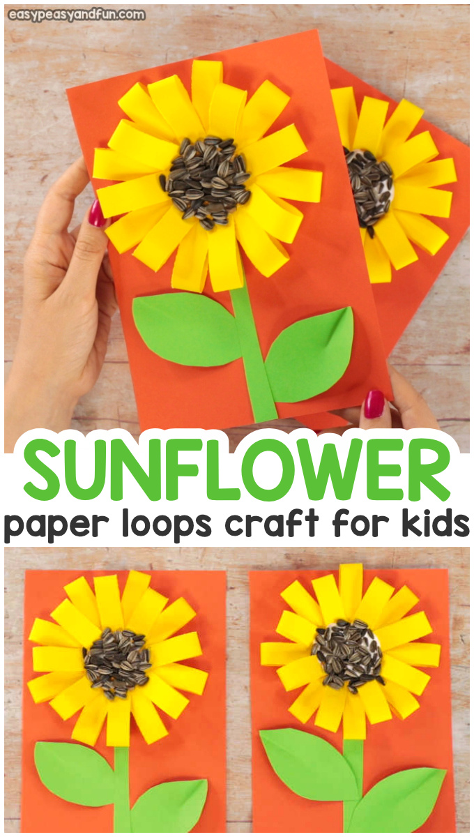 Paper Loops Sunflower Craft Idea for Kids