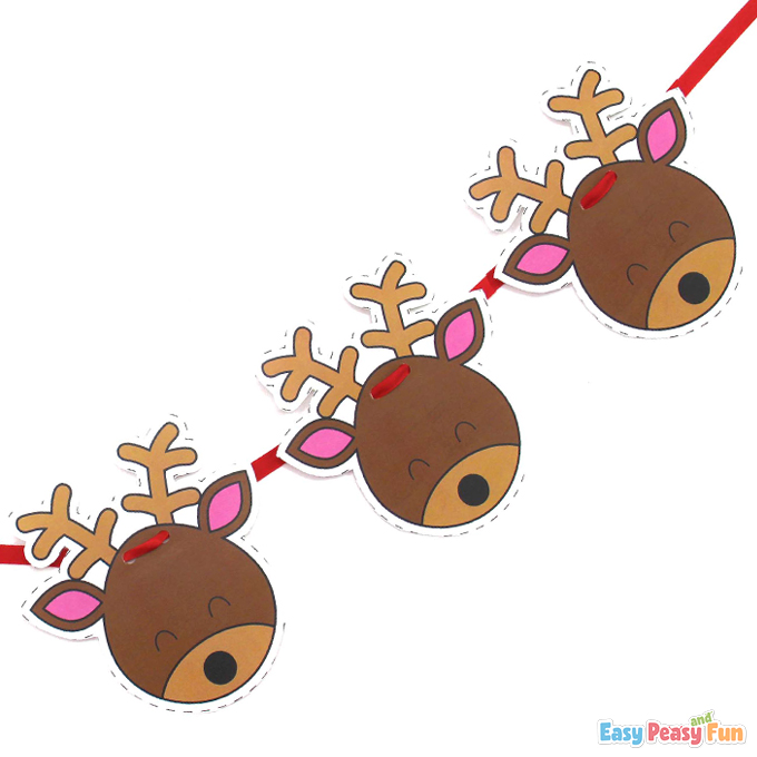 Paper Reindeer Garland Craft