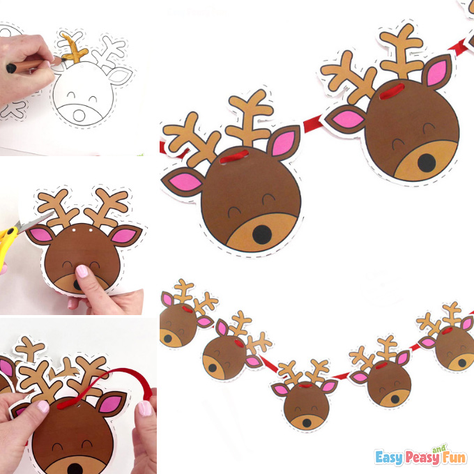 Paper Reindeer Garland Idea