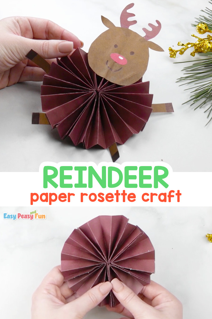 Paper Rosette Reindeer Craft Idea