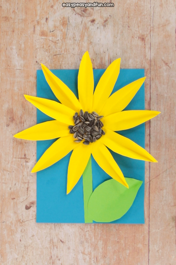 Paper Sunflower Craft With Seeds