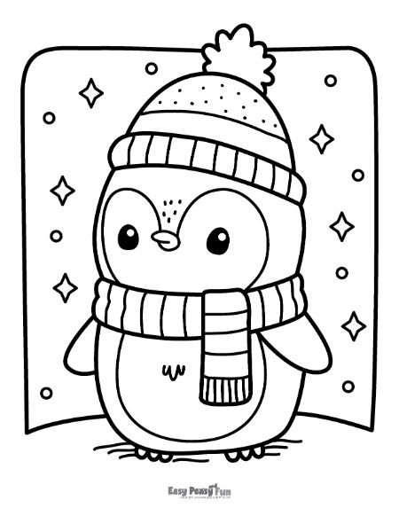 Cute penguin coloring sheet