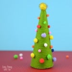 Pom Pom Cone Christmas Tree Craft for Kids