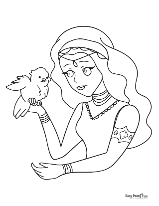 Lady and a Bird