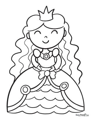Princess Coloring Page for Kindergarten