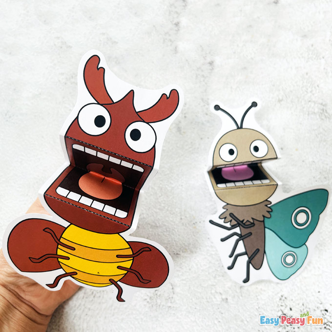 Printable Bug Puppets Beetle Moth