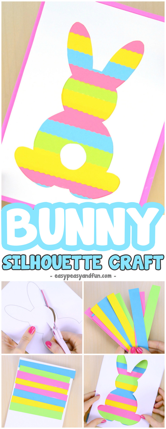 Easter Silhouette Printable Craft for Kids to Make #Eastercrafts #craftsforkids #activitiesforkids