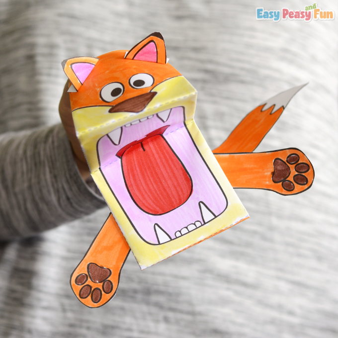 Printable Fox Puppet