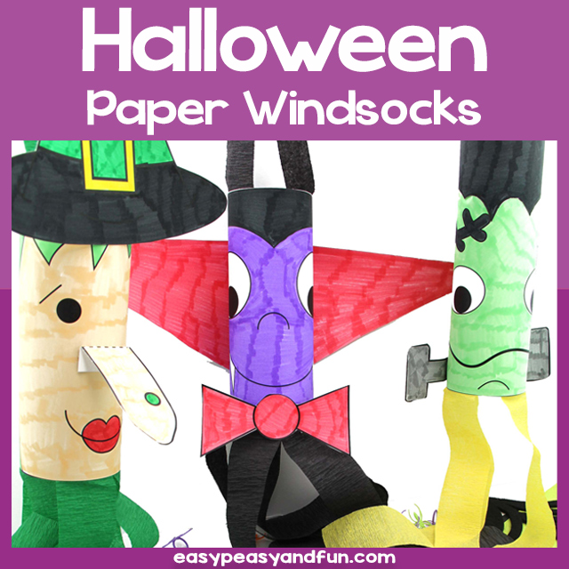 Printable Halloween Windsocks Template