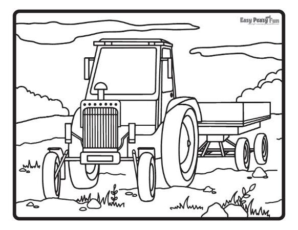 Realistic farm tractor image to color.