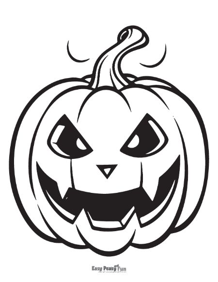 Scary Jack O Lantern Coloring Sheet