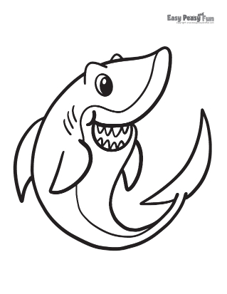 Smiling Shark Coloring Pages