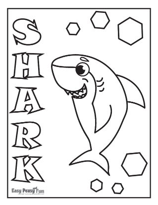 Word Shark Coloring Page