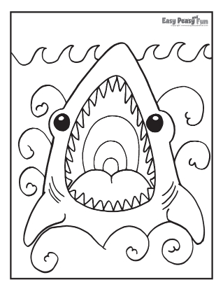 Shark Jaw Coloring Page