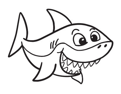 Smiling Shark Coloring Page