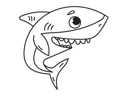 Cute Shark Coloring Page