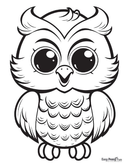 Cute Owl Coloring Sheet