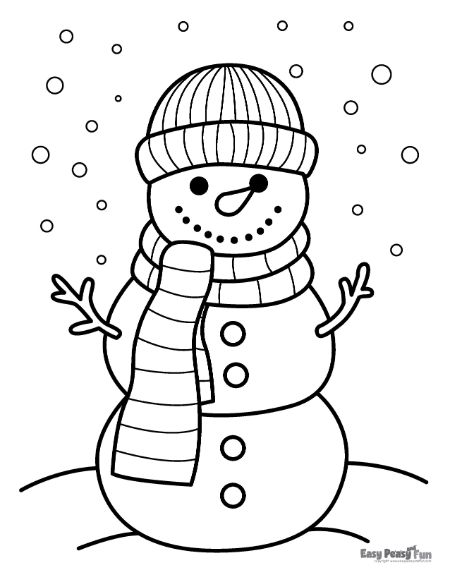 Image of Snowman on a Snowy Day