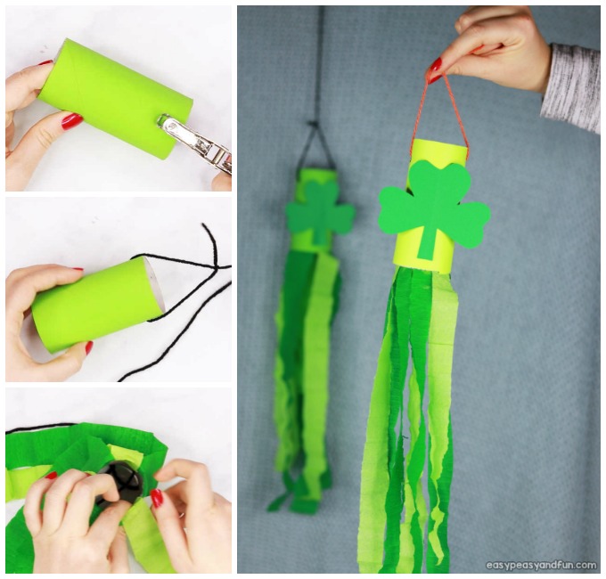 St. Patrick's Day Windsock Toilet Paper Roll Craft for Kids