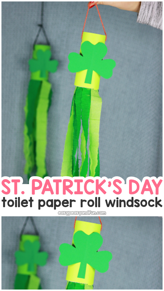 St. Patrick's Day Windsock Toilet Paper Roll Craft Idea for Kids