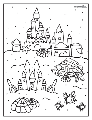 Sand Castles Summer Coloring Pages