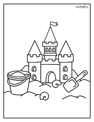 Sand Castle Coloring Page