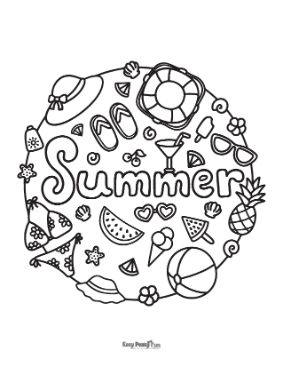 Summer Coloring Page