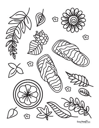 Flip Flops Summer Coloring Page