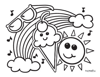 Summer Joy Coloring Page