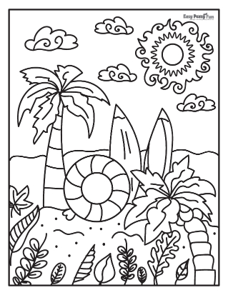 Beach Coloring Page