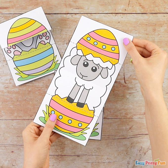 Surprise Easter Egg Cards Sheep Craft