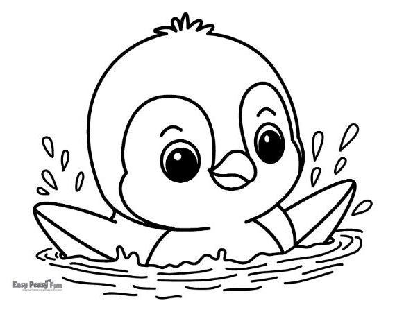 Illustration of a swimming penguin