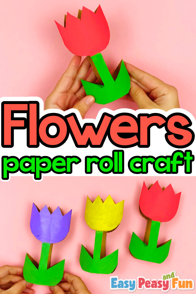 Toilet Paper Roll Flower Craft for Kids