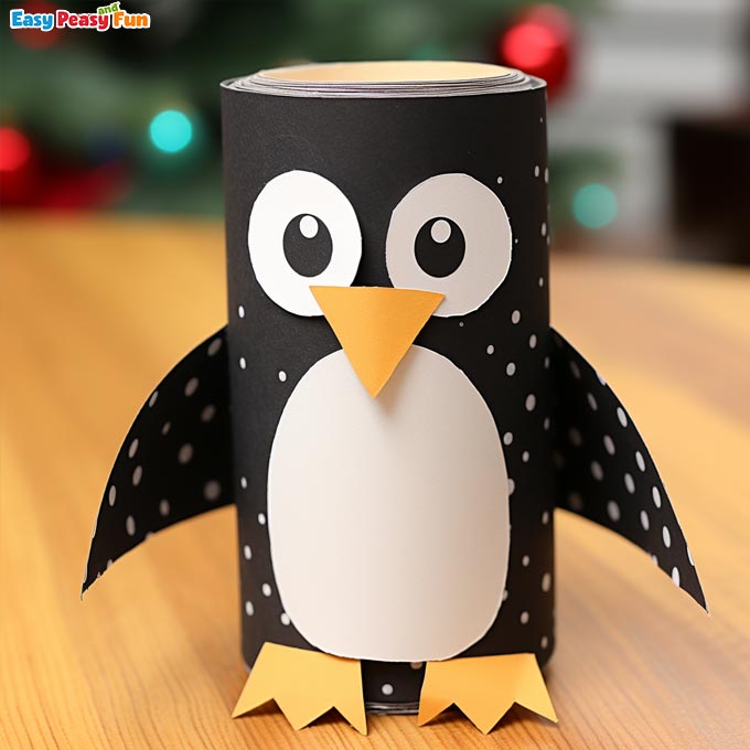 Toilet Paper Roll Penguin Craft for Kids