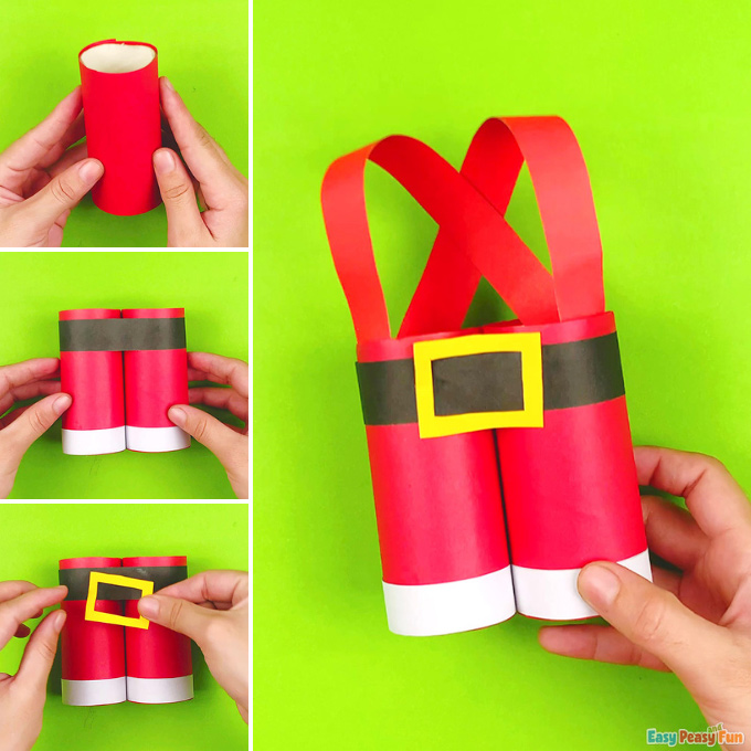 Toilet Paper Roll Santa Pants Idea