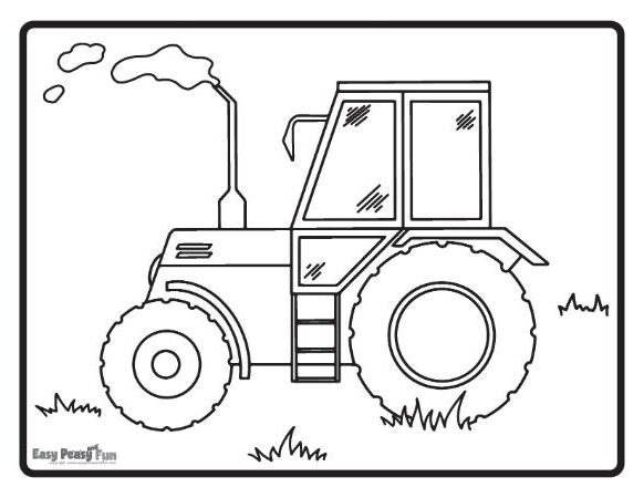 Tractor coloring sheet.