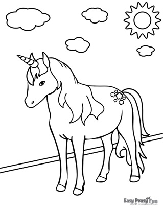 Unicorn Coloring Page