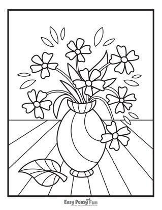 Flowers Coloring Pages - Vase