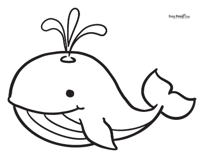 Simple Whale Coloring Pages