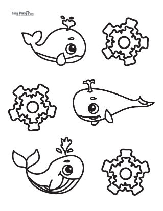Whale Gathering Coloring Page