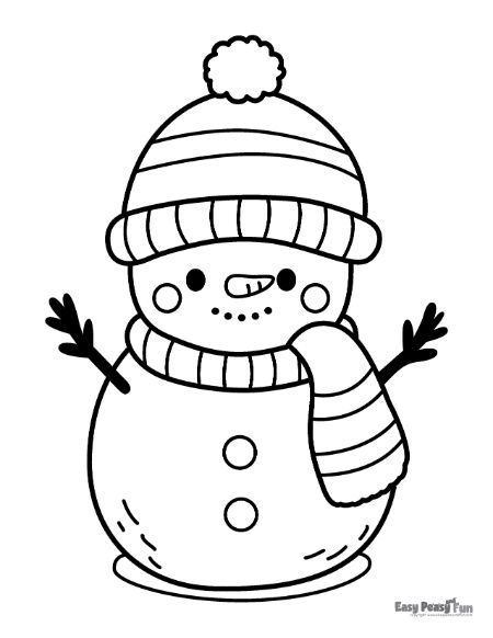 Cute Snowman Coloring Page