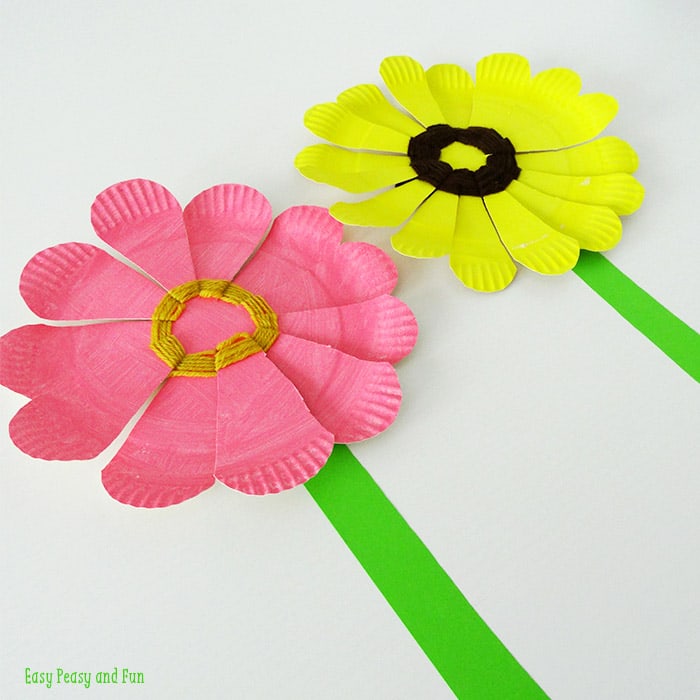 Woven Paper Plate Flowers