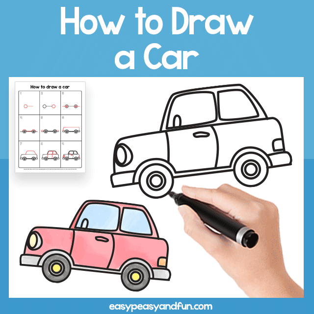 Car Guided Drawing Printable