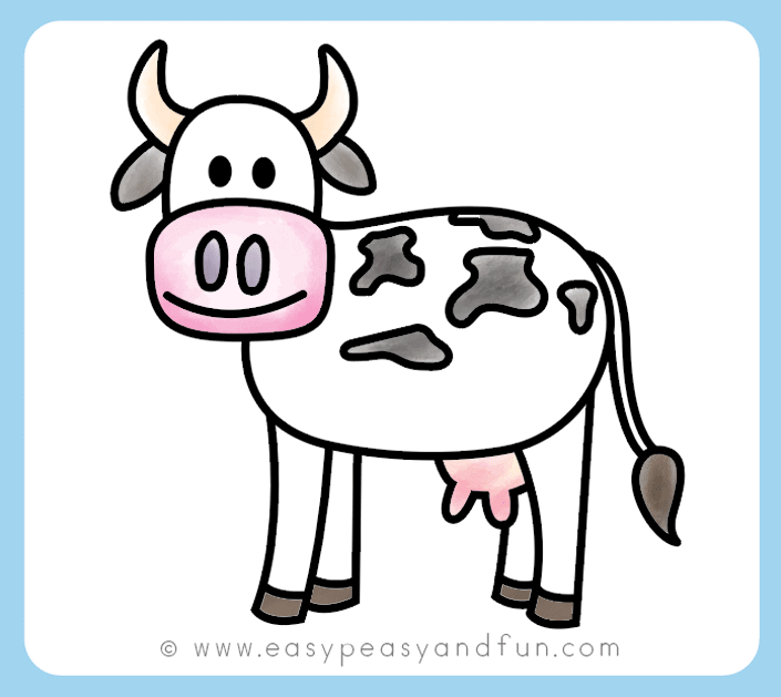 Color your cow drawing