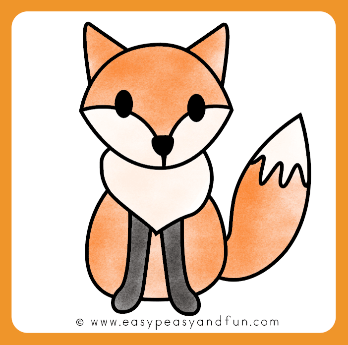 Color your fox drawing