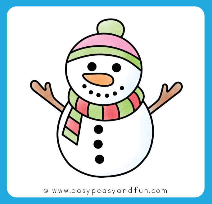 Color Your Snowman Drawing