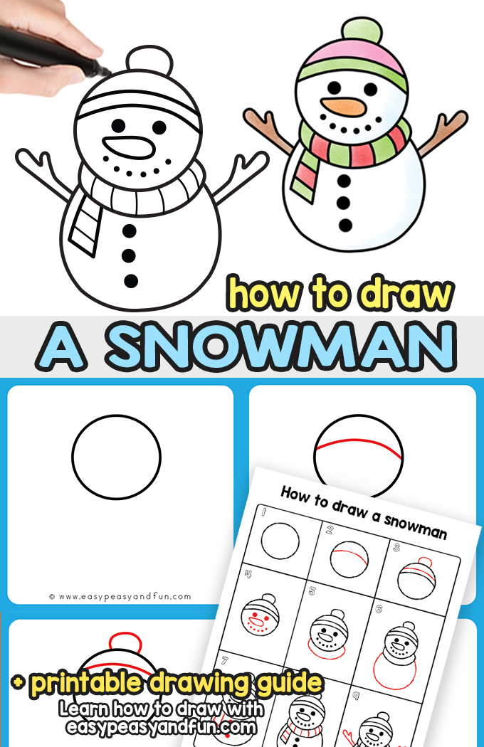 How to Draw a Snowman Step by Step Tutorial