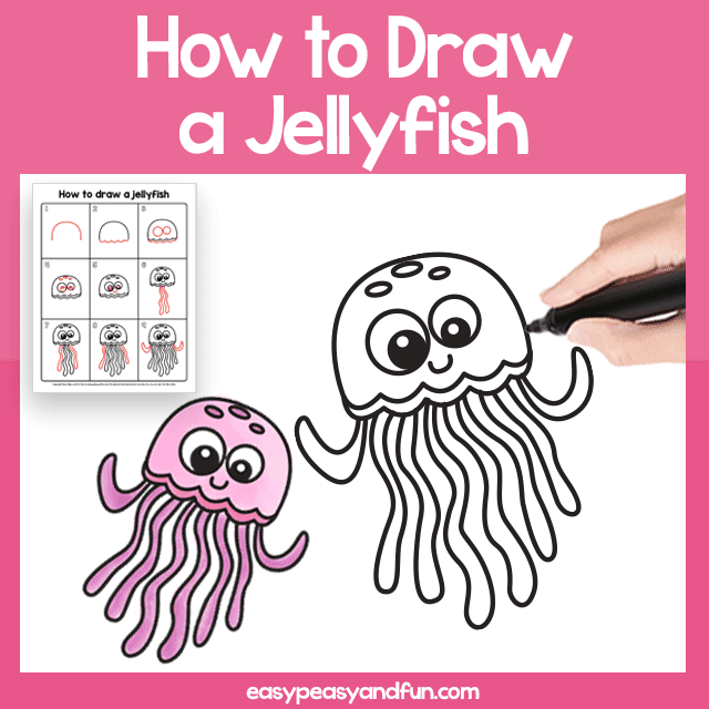 Jellyfish Guided Drawing Printable