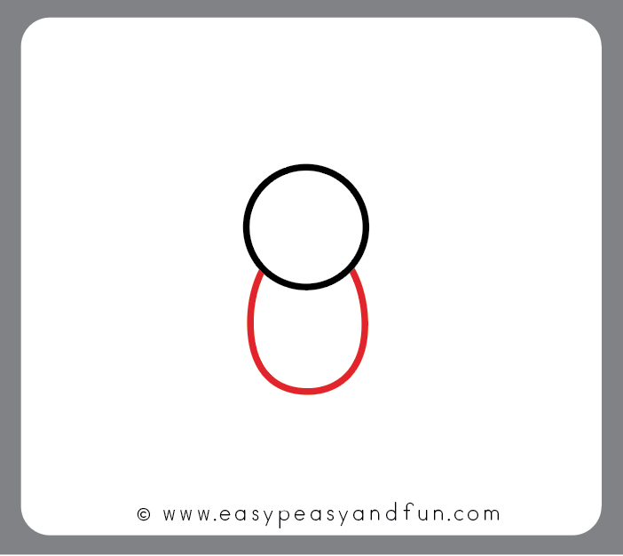 Draw an oval shape bellow the circle