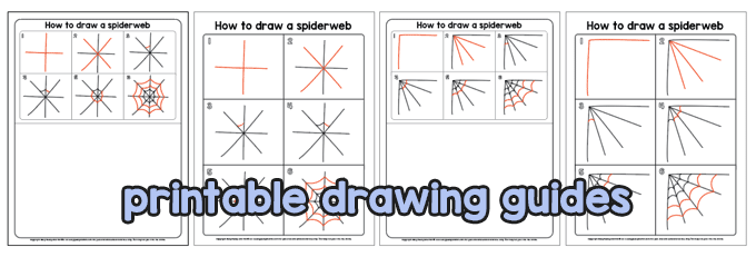 Printable Drawing Guides - Spiderweb